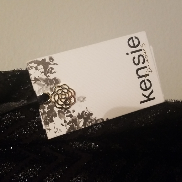 NWT Kensie Black Flutter Chevron Fit and Flare Cocktail Dress Size 8 - Picture 4 of 8